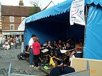 Hannah conducting the band aged 10